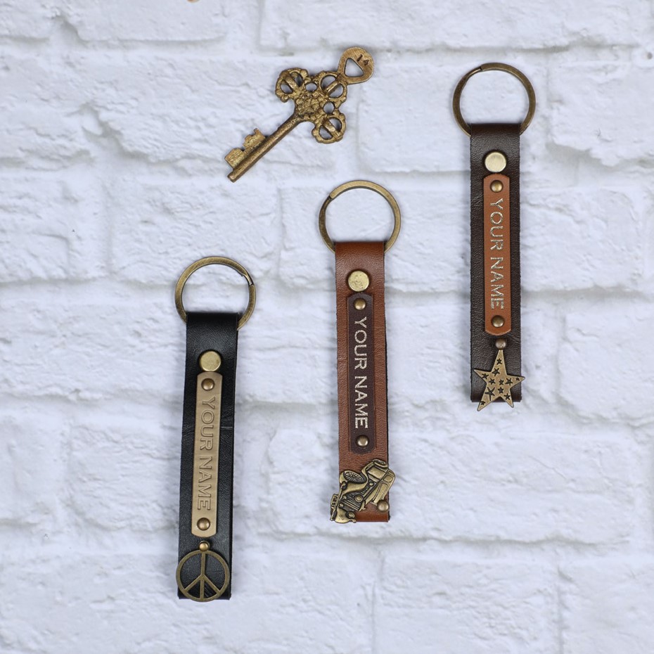 Personalized Leather Keychain - YOURNAME